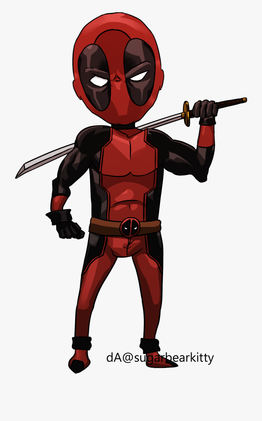 Clip Art Deathstroke Deadpool Spider Cosplay - Black And Red Spiderman Chibi, Transparent Clipart