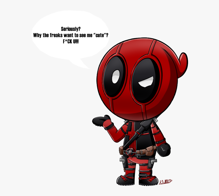 Deadpool Clipart Character - Spiderman Cartoon Drawing Cute, Transparent Clipart