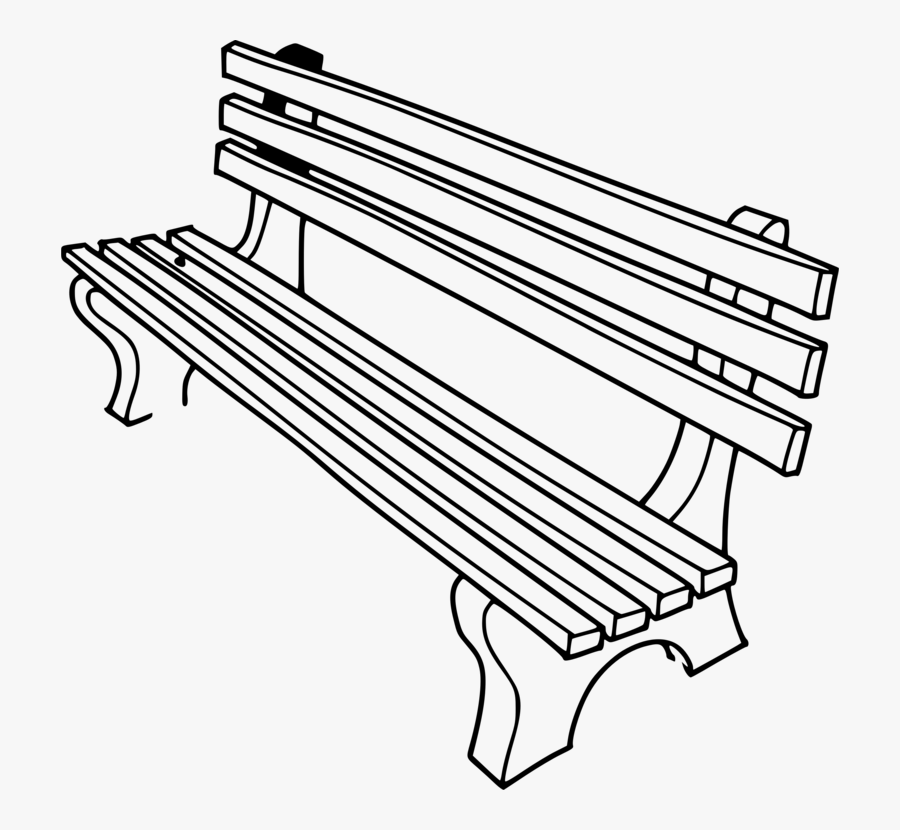 Line Art,angle,rectangle - Bench Clipart Black And White, Transparent Clipart