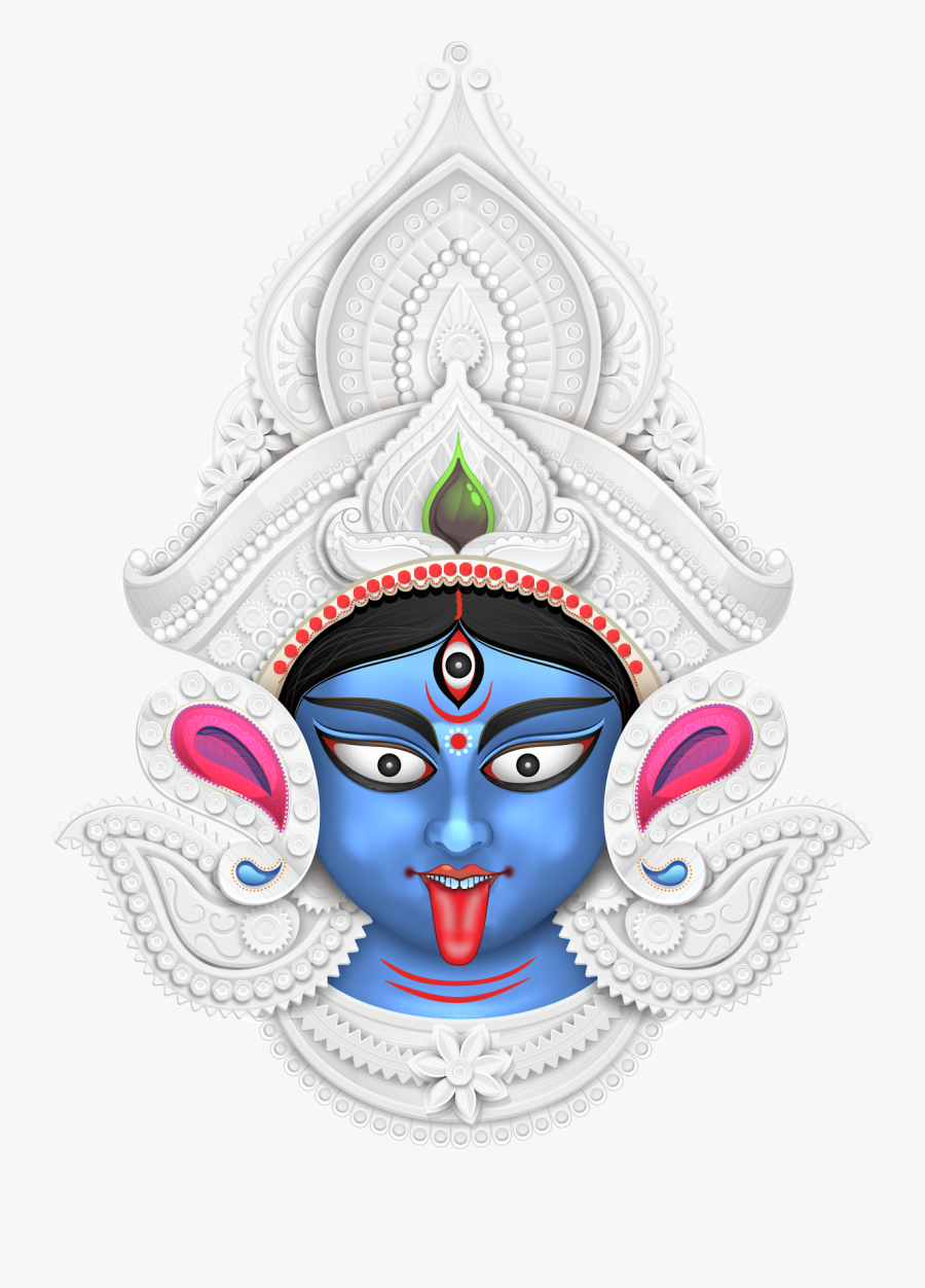 Transparent Maa Clipart - Kali Maa Face Drawing Free Transparent 