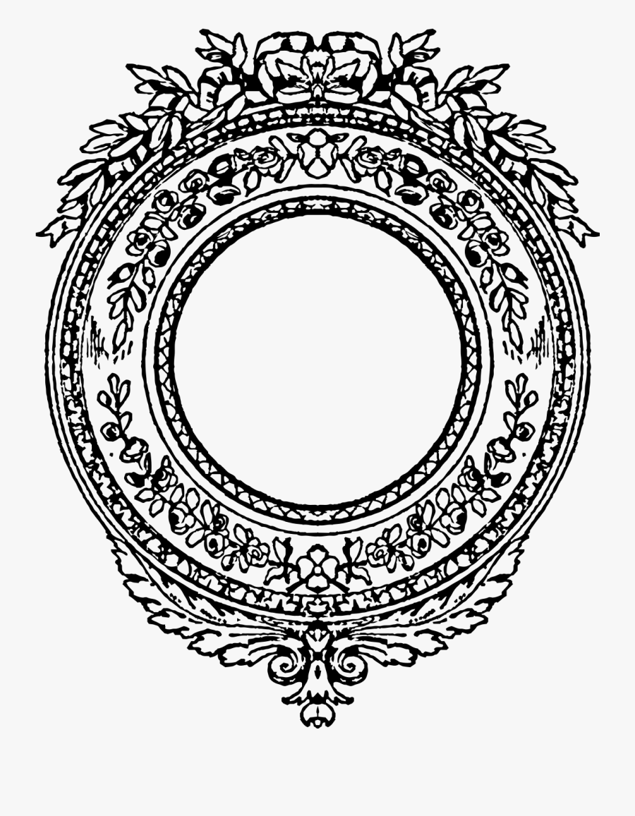 Laurel Crown Black And White Clipart - Border Transparent Transparent Background Circle Design, Transparent Clipart