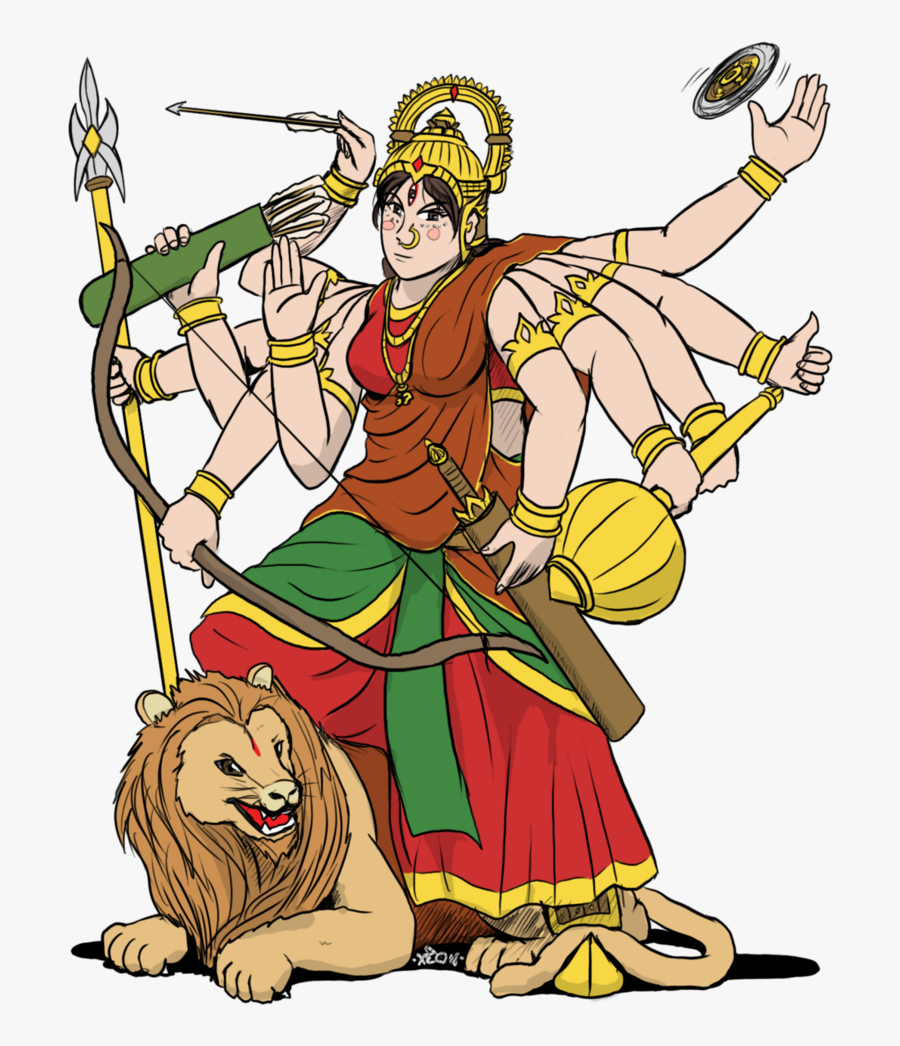 Kali Drawing Maa Clip Art Royalty Free Download - Drawing Of Durga Devi, Transparent Clipart
