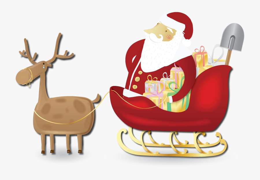 Transparent Stock Rudolph Claus Reindeer Sled - Cartoon, Transparent Clipart