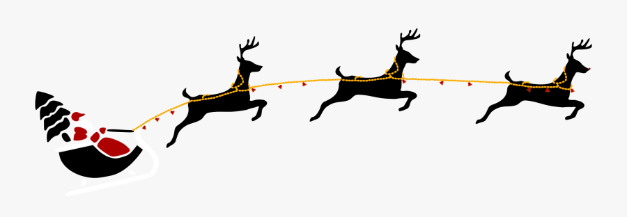 Clip Art On Graphic Transparent - Transparent Santa And Reindeers, Transparent Clipart