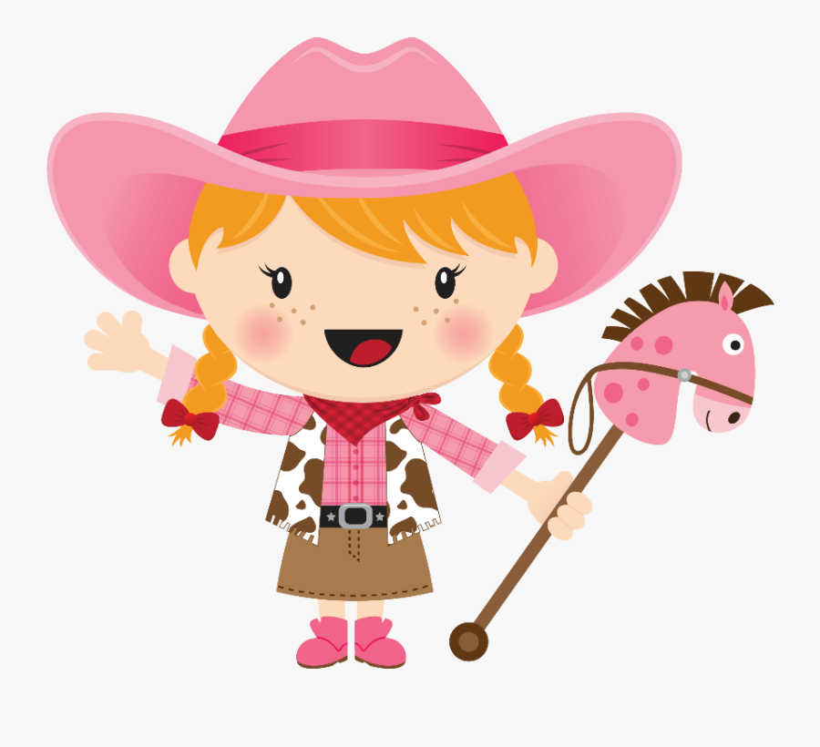 Pink Western Cross Clipart - Little Girl Cowgirl Clipart, Transparent Clipart