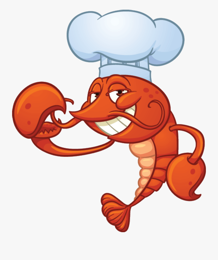 Lobster Seafood Cartoon - Chef Shrimp Cartoon, Transparent Clipart