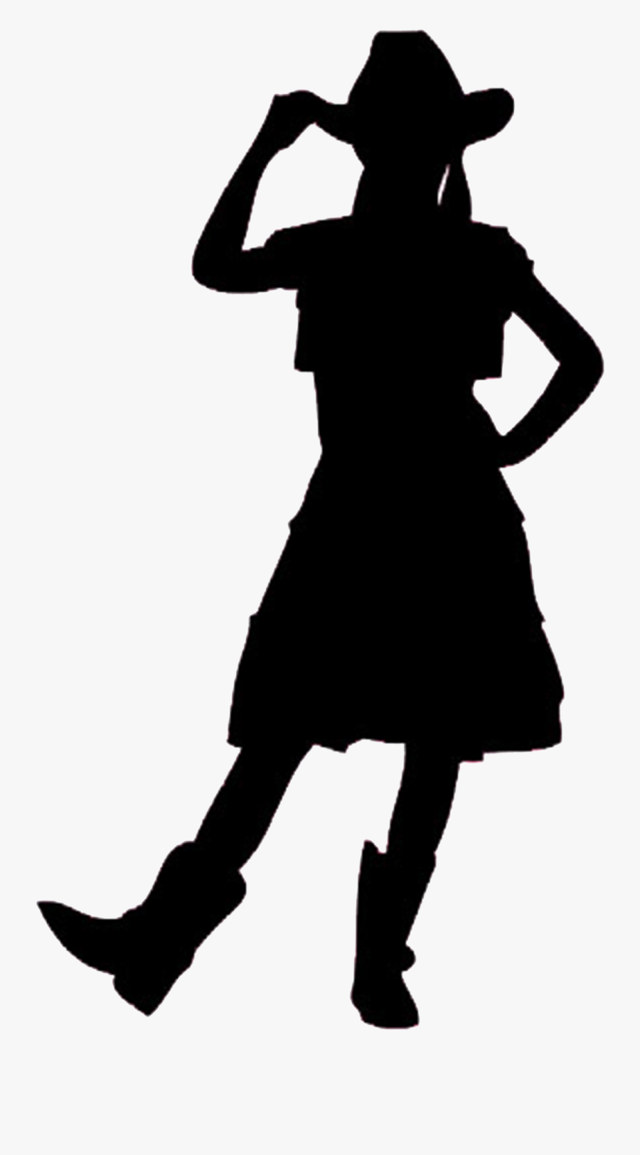 Silhouette Cowboy Woman On Top Clip Art - Cowgirl Png, Transparent Clipart