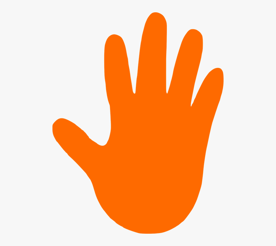 Hand Stop Support Left Hot Orange Grip Clean - Right Hand Clipart, Transparent Clipart
