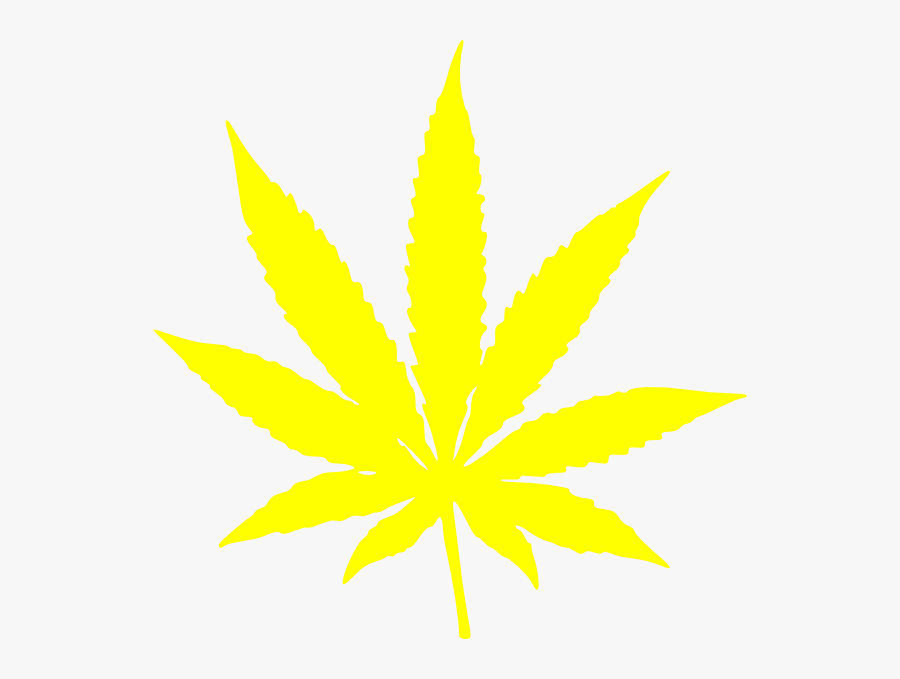 Weed Plant Cartoon - Black And Yellow Weed Leaf, Transparent Clipart