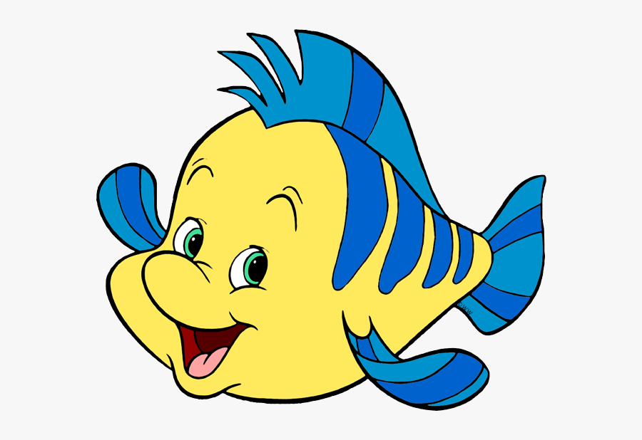 Flounder14 - Cartoon Flounder Little Mermaid, Transparent Clipart