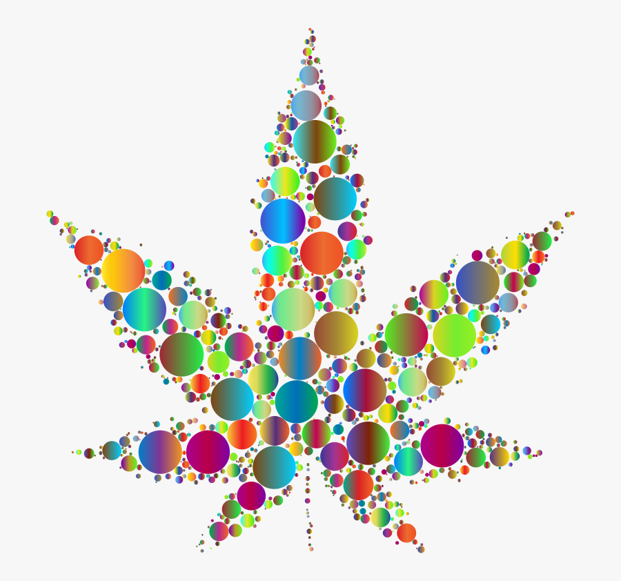 Marijuana Leaf Circles Prismatic - Circle, Transparent Clipart