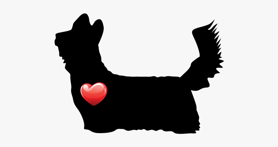 Yorkie Girl Silhouette - Small Terrier, Transparent Clipart