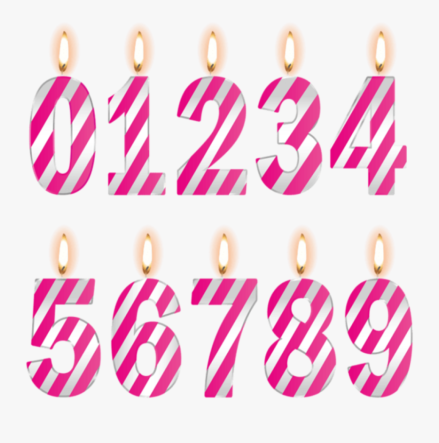 Free Png Numbers Birthday Candles Pink Png Images Transparent - Birthday Candle Of Numbers Clipart, Transparent Clipart