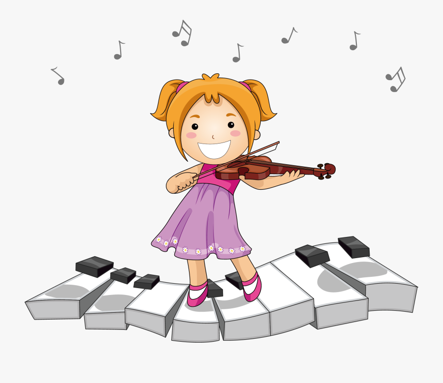 Cartoon Children Piano Decorative Elements - Student Activity Clip Art, Transparent Clipart