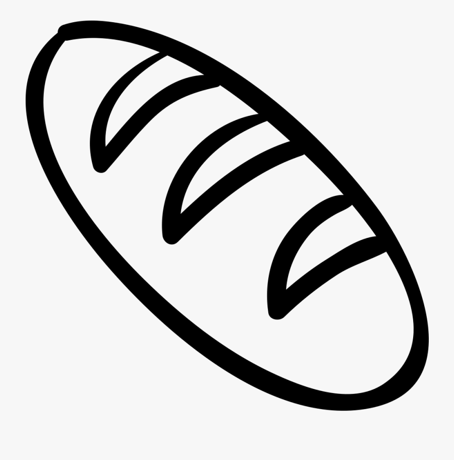 Transparent Bread Clipart Black And White - Baguette Png Icon, Transparent Clipart