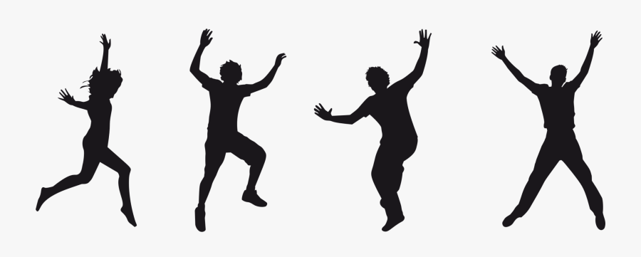 Joy Jumping Silhouette - Silhouette Kids Jumping Clipart, Transparent Clipart