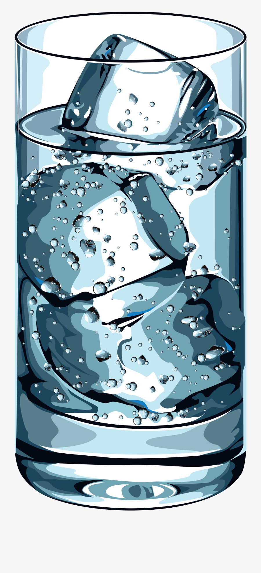 Water Glass Png - Hielo En Una Bebida, Transparent Clipart