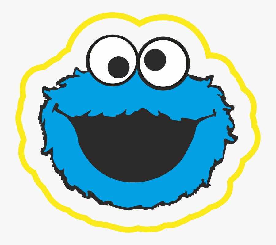 Наклейка На Доску Cookie Monster - Cookie Monster Face Clipart, Transparent Clipart
