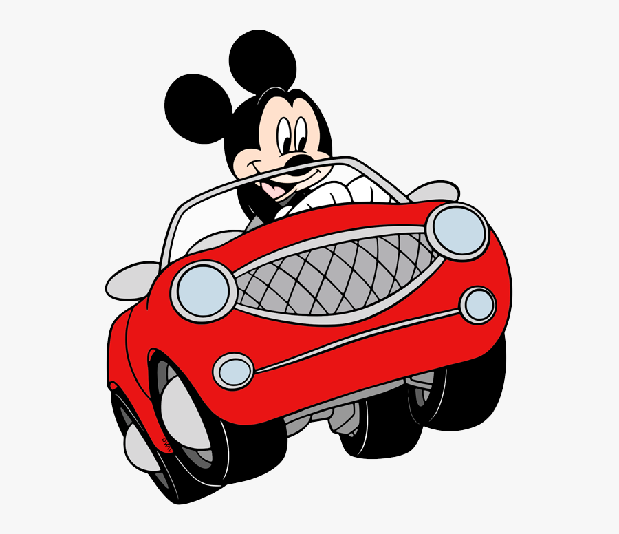 Mickey Mouse Car Drawing, Transparent Clipart