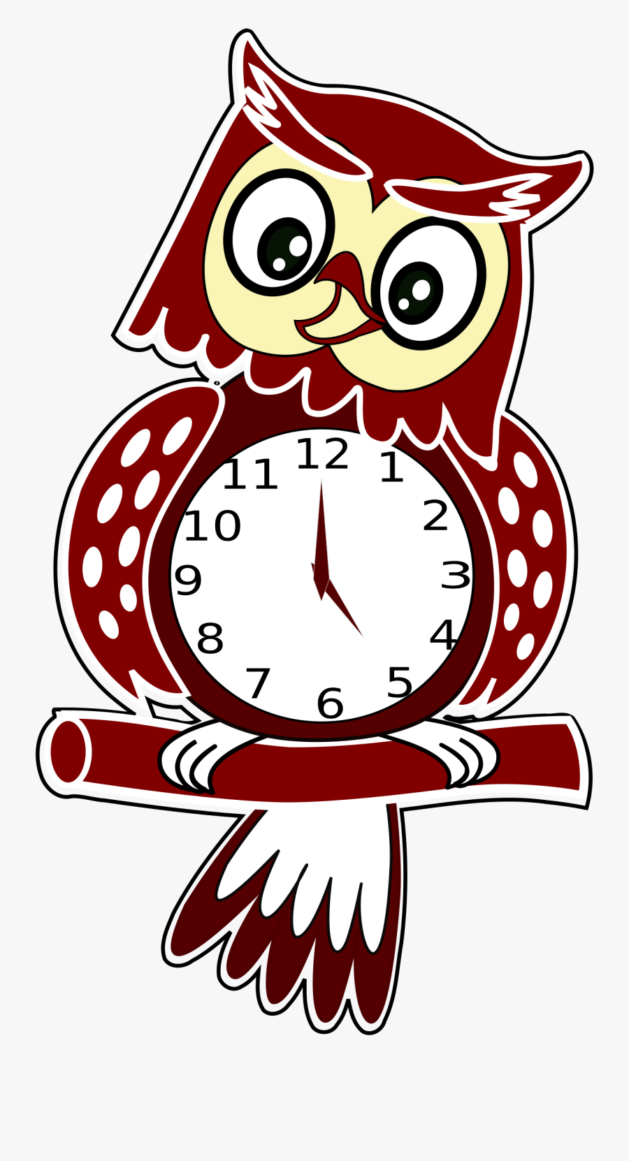 Public Domain Clipart Owl - Animasi Jam Burung Hantu, Transparent Clipart