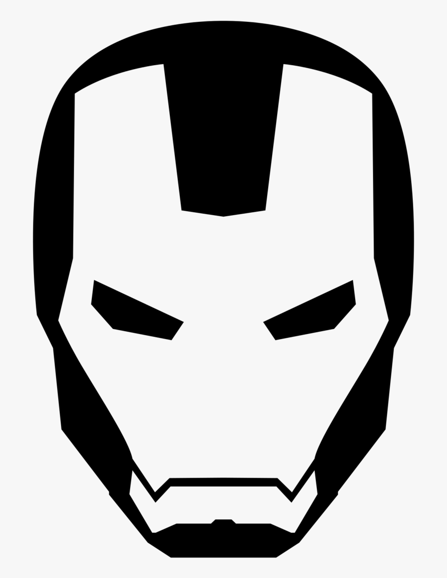 Ironman Clipart Manblack White - Iron Man Mask Svg, Transparent Clipart