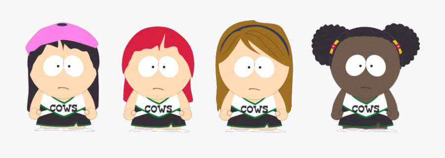 Cows Cheerleaders - South Park Girls Cow, Transparent Clipart