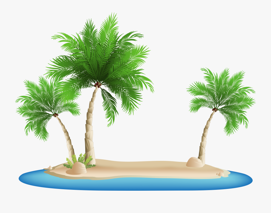Transparent Palm Trees Clip Art - Clip Art Beach Transparent Background, Transparent Clipart