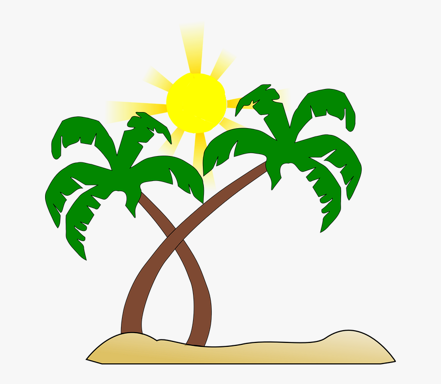 Free Hawaiian Palm Tree Clipart - Clip Art Beach Transparent, Transparent Clipart