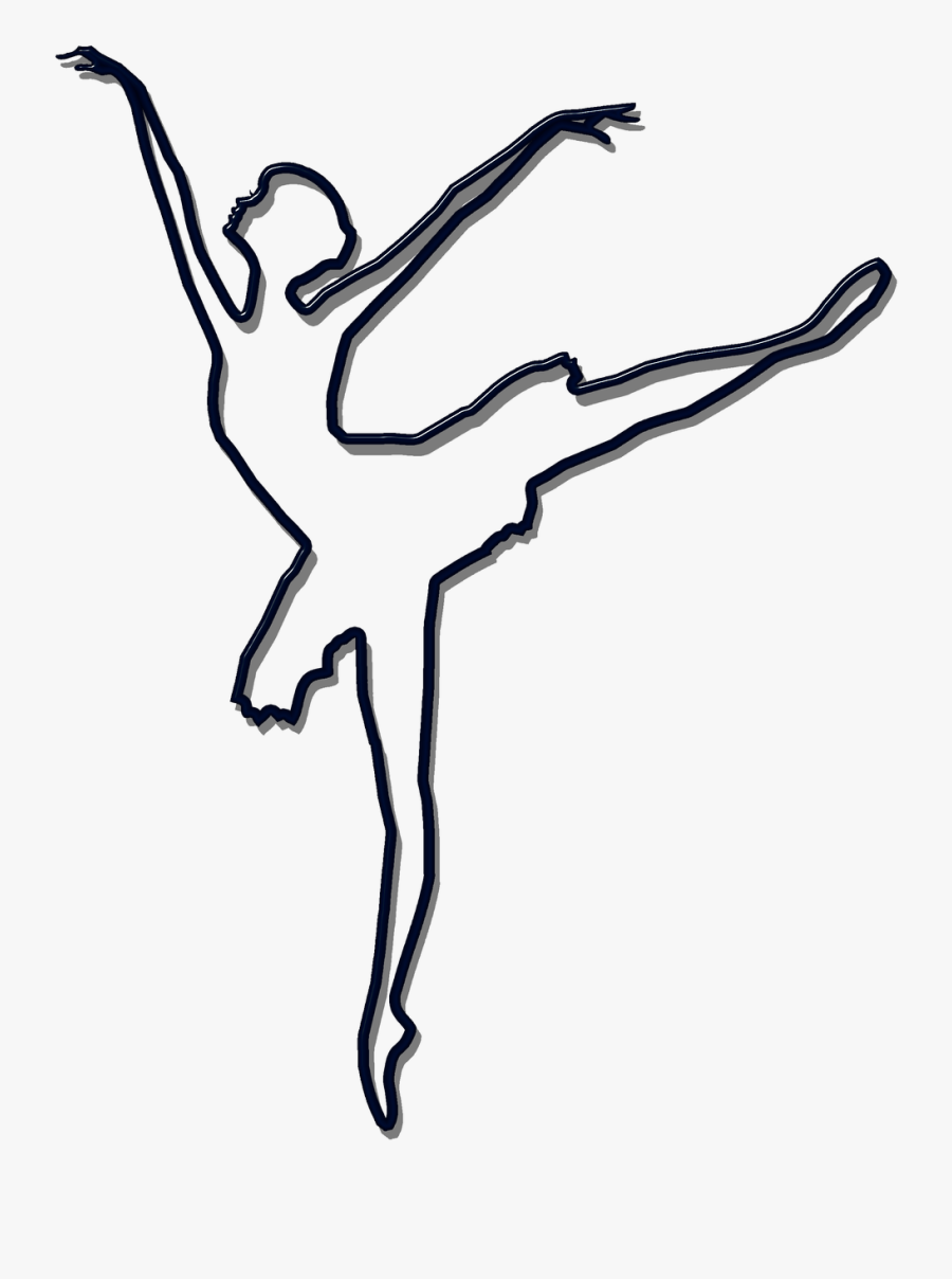 Ballet Black Silhouette Png Image - Line Art Ballet Silhouette, Transparent Clipart