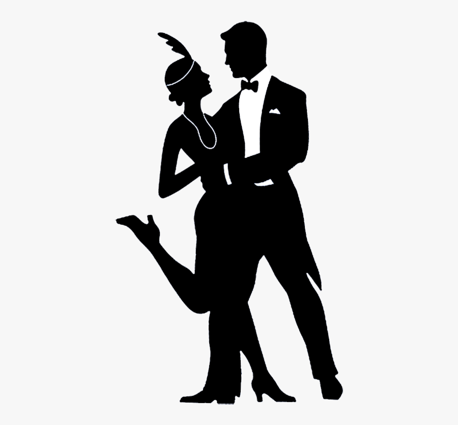 Charleston Dancing Couple - Great Gatsby Silhouette Png, Transparent Clipart