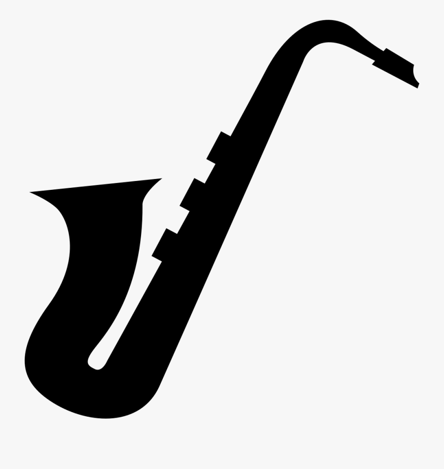 Saxophone Side View Silhouette - Saxophone Clipart Black And White, Transparent Clipart