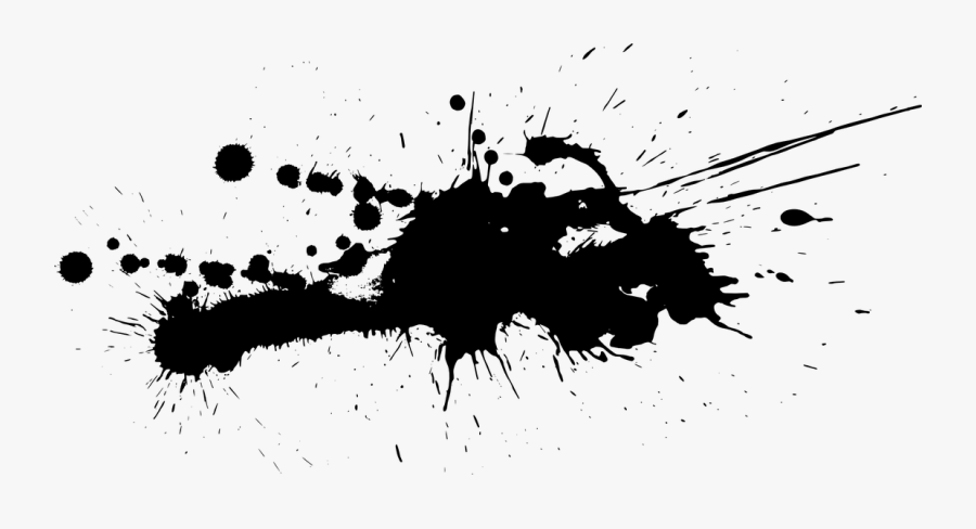 Watercolor Painting Clip Art - Black Paint Splatter Png, Transparent Clipart