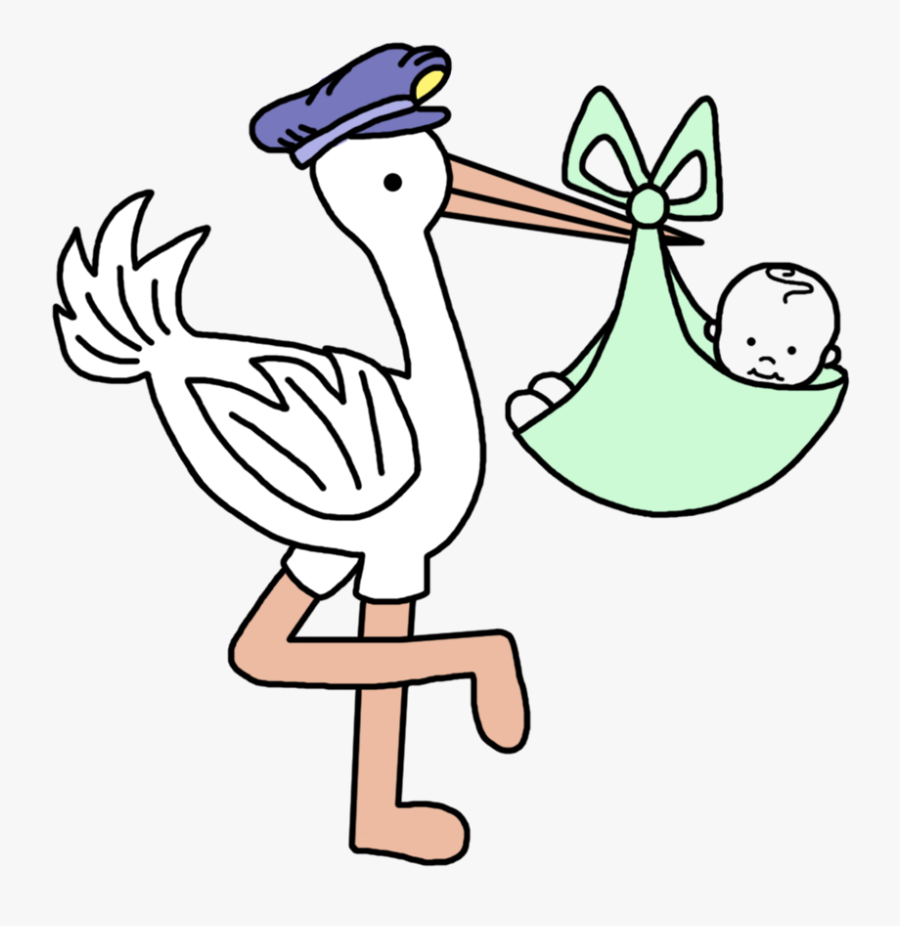 Transparent Diaper Clipart Png - Baby Arrival Stork Baby Announcement, Transparent Clipart
