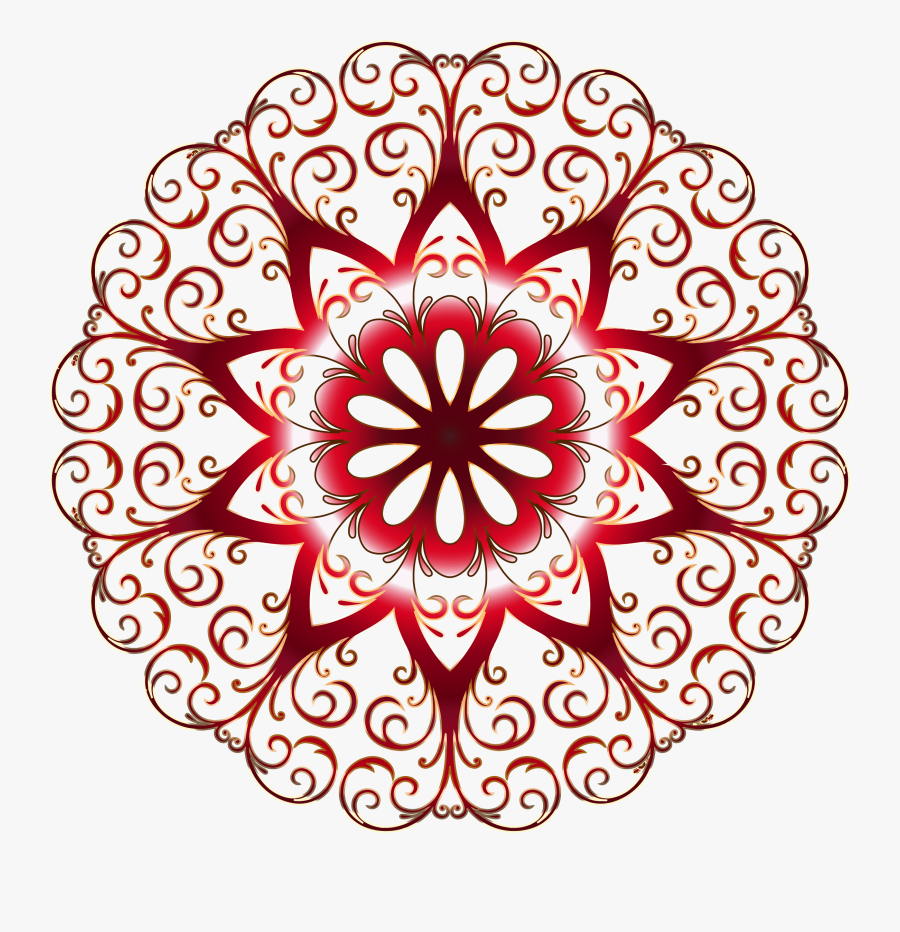 Prismatic Flourish Snowflake 3 No Background Clip - Floral Round Design Png, Transparent Clipart