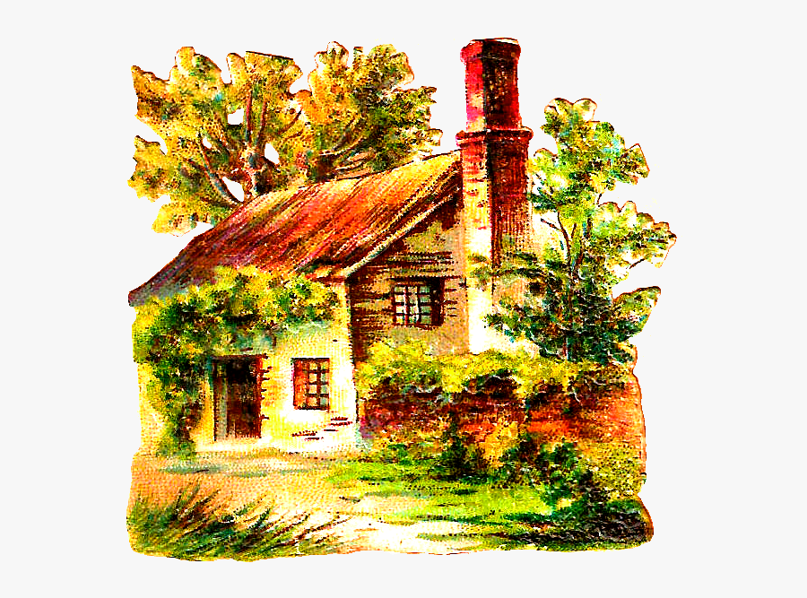 Free Png Log Cabin - Painting, Transparent Clipart