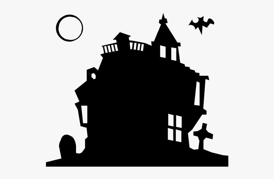 Haunted House Creepy - Black Haunted House Clipart, Transparent Clipart