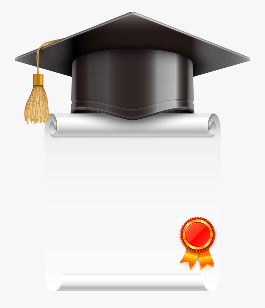 Graduation Hat And Scroll, Transparent Clipart