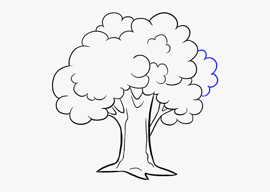 Clip Art Black And White Cartoon Tree - Tree Pictures For Drawing, Transparent Clipart