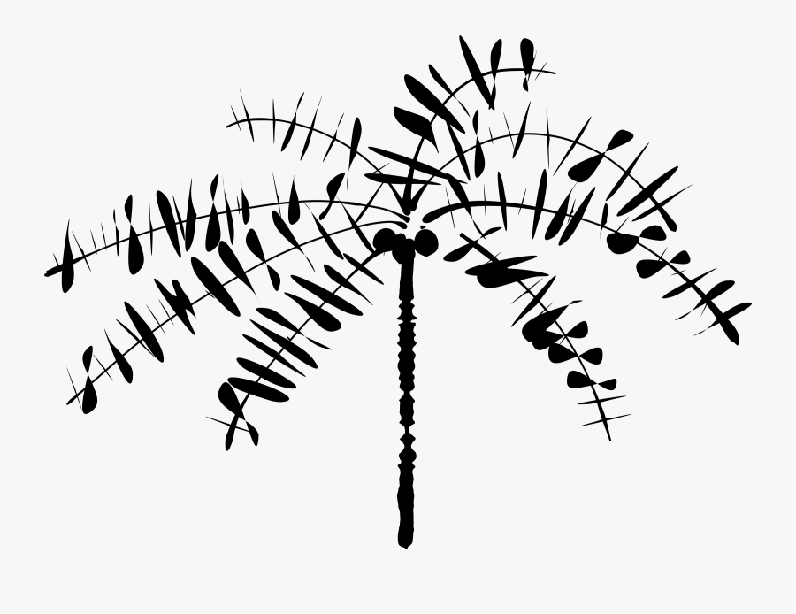 Tree Clipart Black And White - Coconut Tree Clip Art, Transparent Clipart