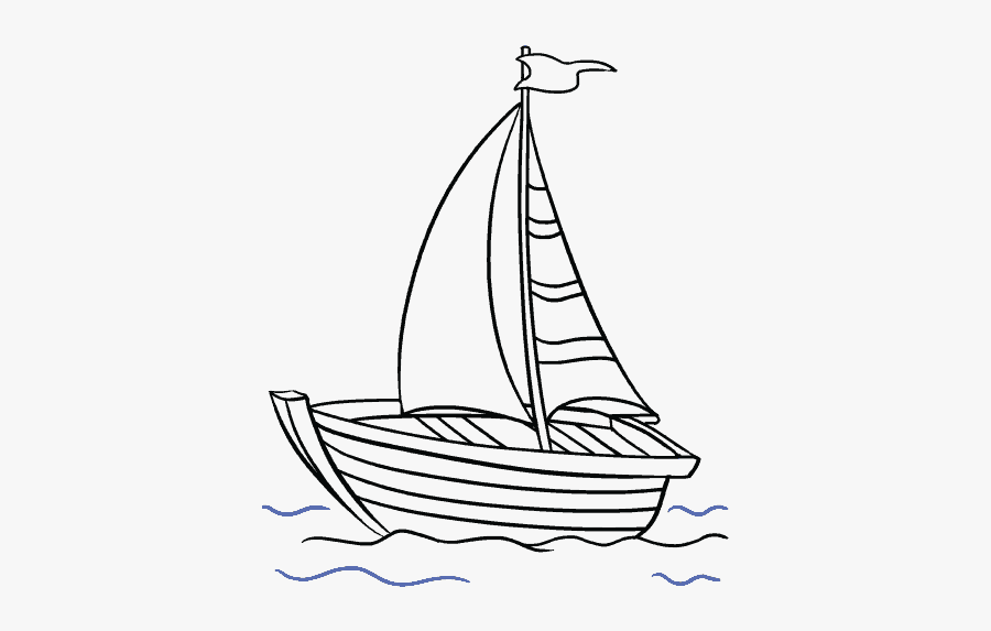 Clip Art Boat Line Drawing - Easy Fishing Boat Drawings , Free