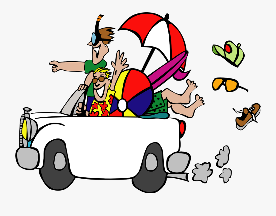 Funny, Travel, Cartoon, Car, Vacation, Trip, Holiday - Beach Party Clipart, Transparent Clipart