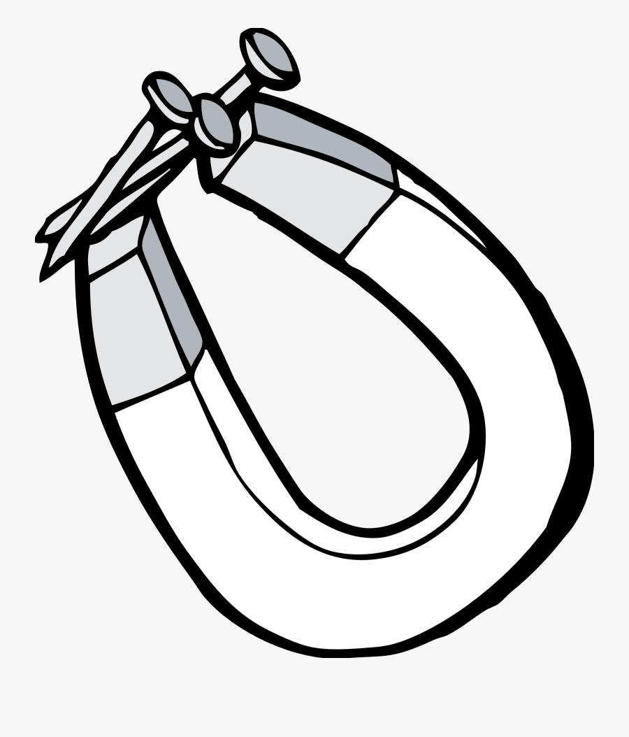 Horseshoe - Clipart - Black - And - White - Magnet Black And White, Transparent Clipart