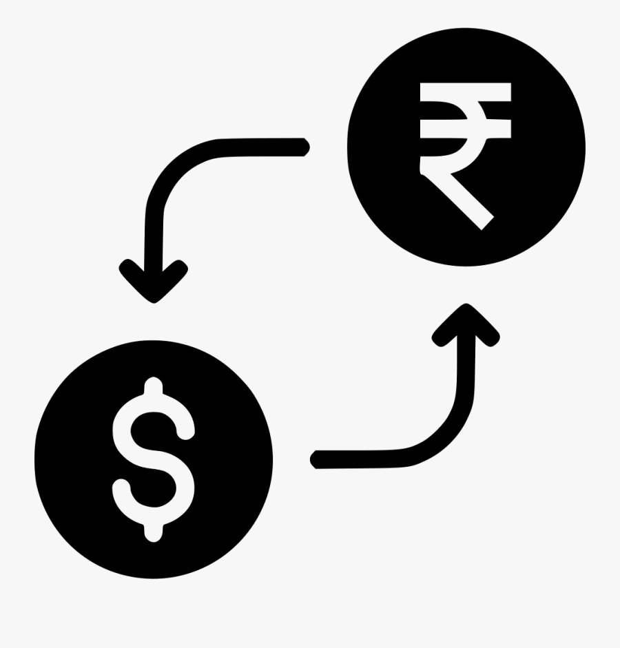 Money Exchange Currency Conversion Indian Rupee Dollar - Rupee And Dollar Icon, Transparent Clipart