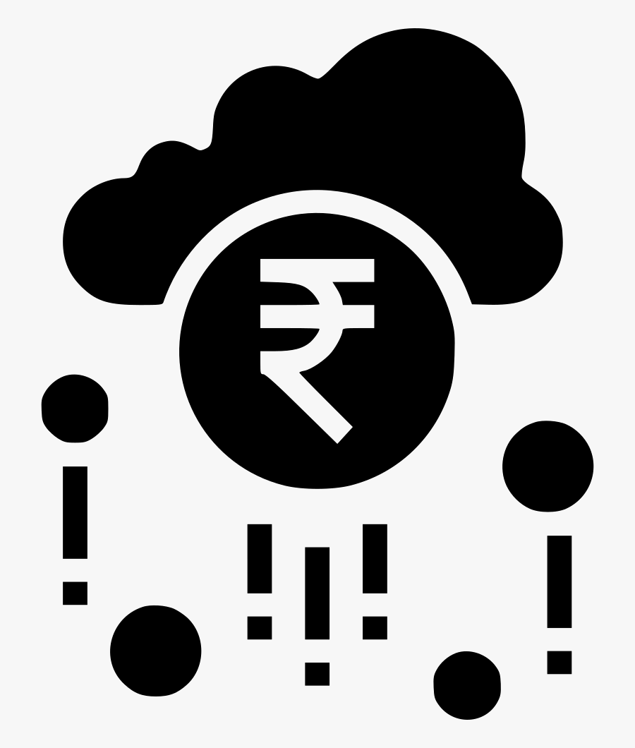 Cloud Earning Fortune Money Raining Success Wealth - Rupee Sign Logo, Transparent Clipart