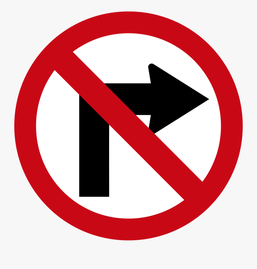 No Turn Right - No Turn Right Sign , Free Transparent Clipart - ClipartKey