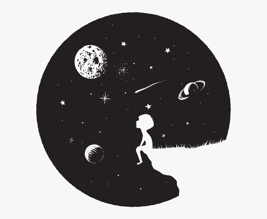 Boy Look At Moon, Transparent Clipart