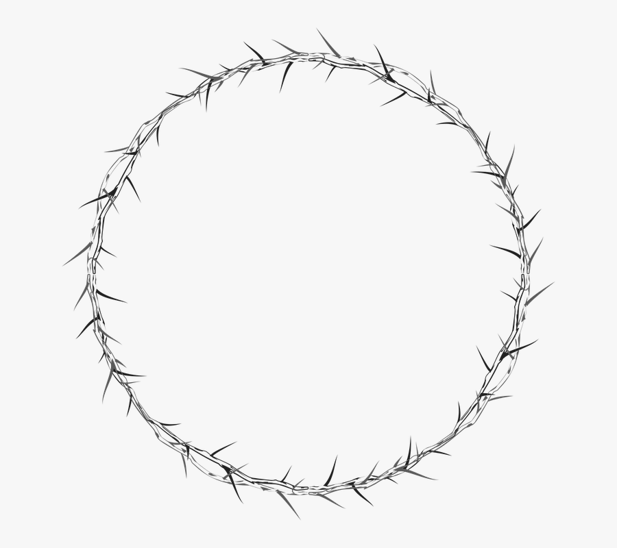 Crown Of Thorns, Circle, Frame, Border, Abstract, Art - Drawn Crown Of Thorns Png, Transparent Clipart