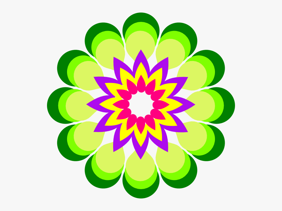 Flower Colors Clipart - Multi Color Flower Clipart, Transparent Clipart