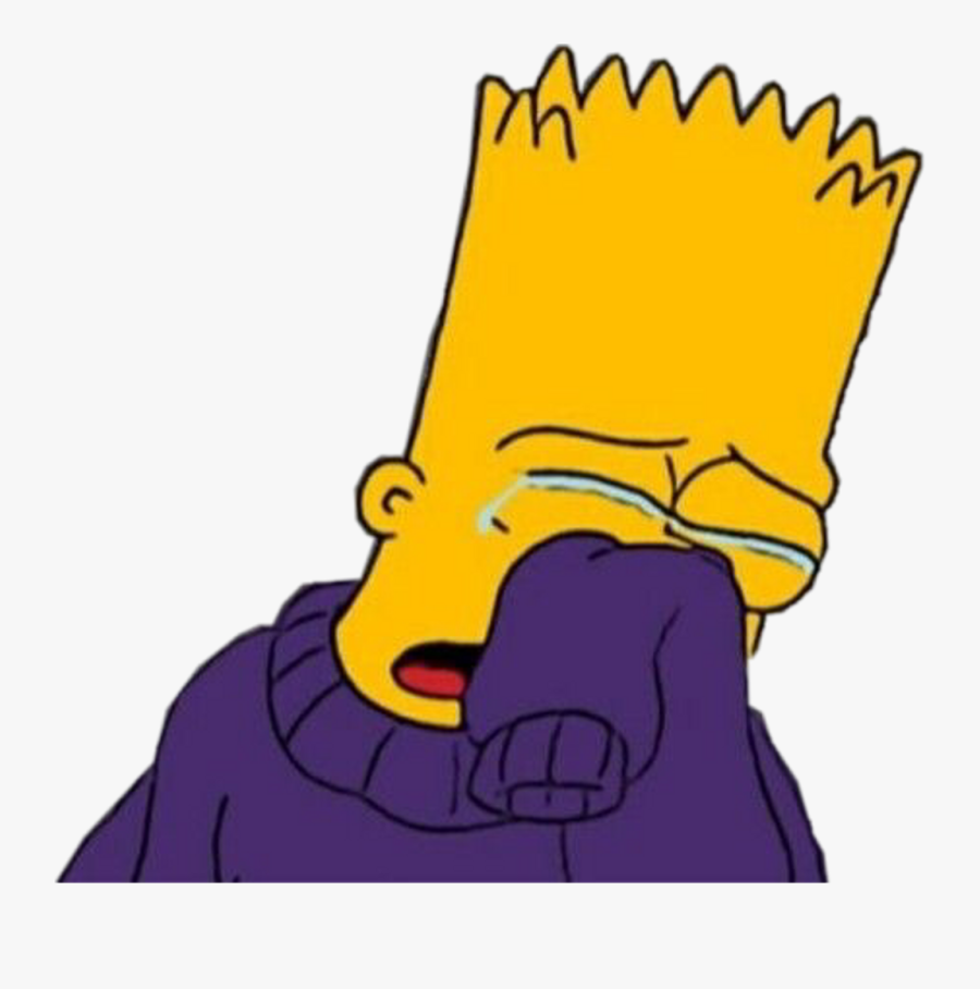 Sad Miserable Simpsons Cry Crying Hurt Freetoedit Clipart - Draw Bart Simpson Crying, Transparent Clipart