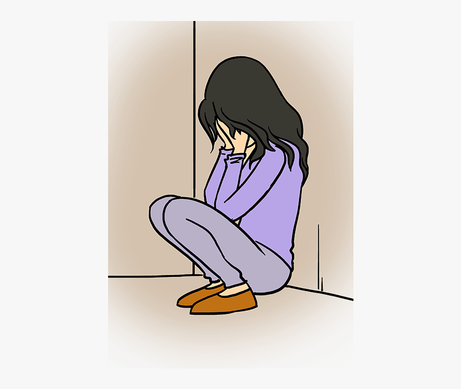 How To Draw A Sad Girl Crying - Sad Girl Crying Cartoon, Transparent Clipart
